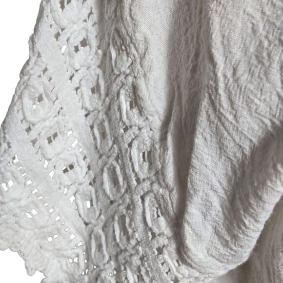 Sea Spice White And Crochet Cotton Beach Swim  Cover-Up - Picture 6 of 8